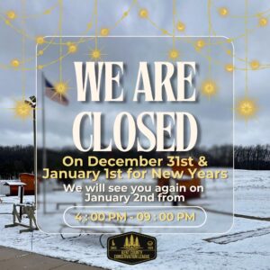 KCCL will be closed New Year's Eve and New Year's Day