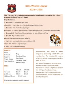 KCCL's Winter League information for 2025